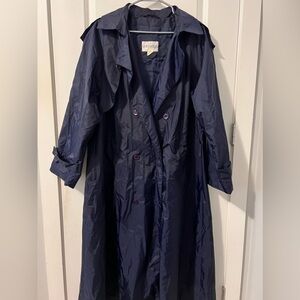 Entourage Women's Navy Blue Trench Coat Size 16